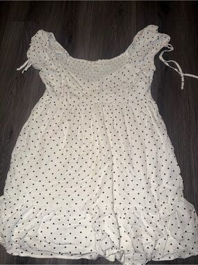 Aeropostale White Dress with Black Polka Dots